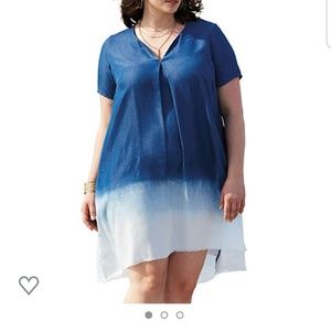 Dip dye denim t shirt dress